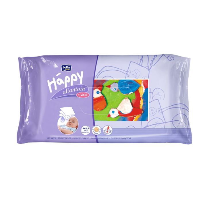 Drėgnos servetėlės Bella Baby su alantoinu ir vit.E 64vnt