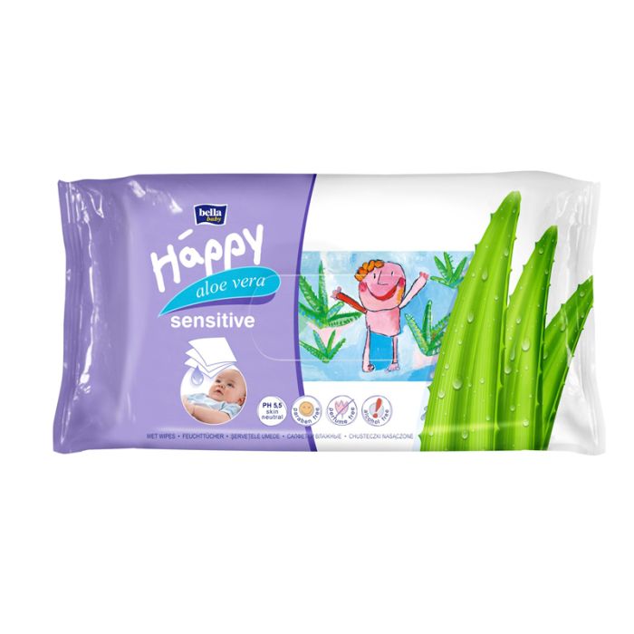 Drėgnos servetėlės Bella Baby su alaviju 56vnt