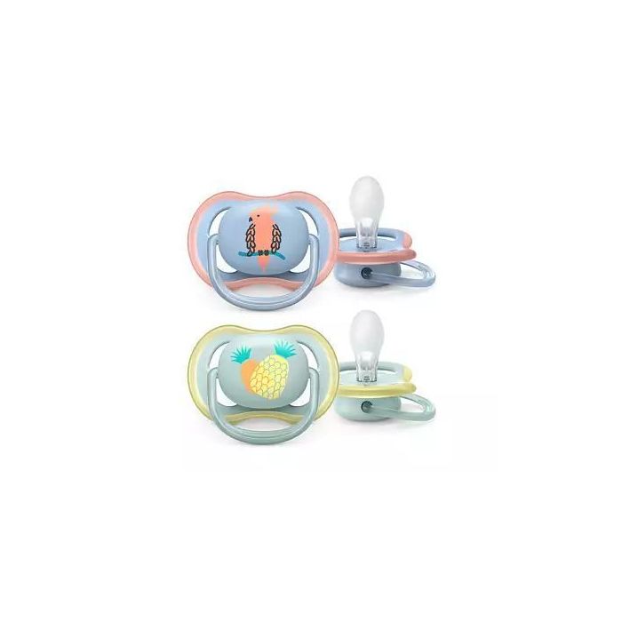 Čiulptukai AVENT "Ultra Air" ortodontinis 0-6m 2vnt Ananas