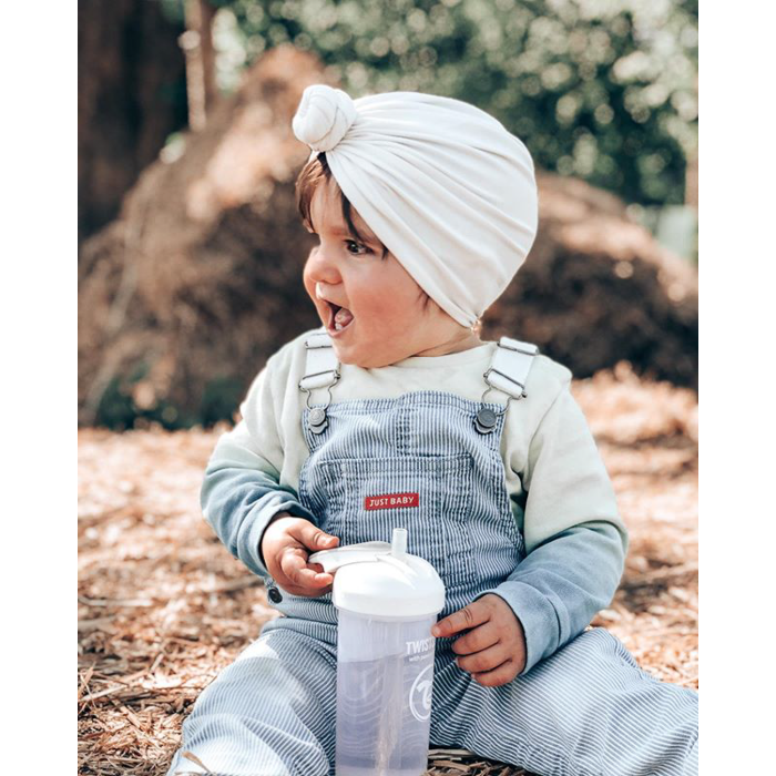 Twistshake buteliukas su šiaudeliu 360 ml nuo 6mėn baltas 78592