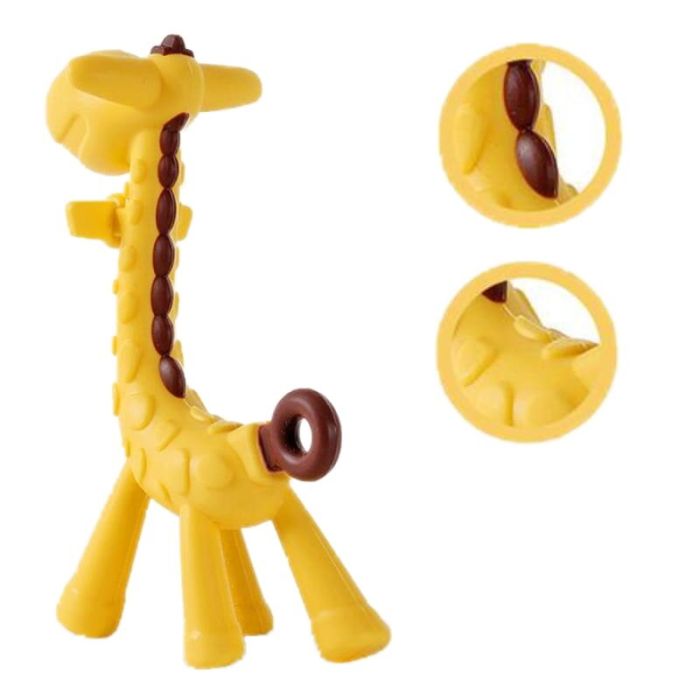 Bocioland kramtukas silikoninis žirafa geltonas rudas BL805