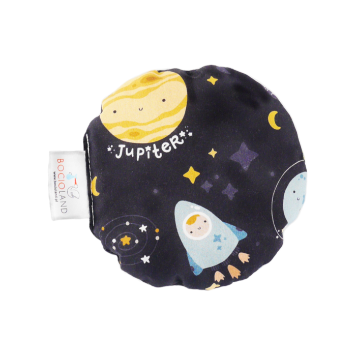 Bocioland vyšnių kauliukų pagalvėlė balta, kosmosas, BL61