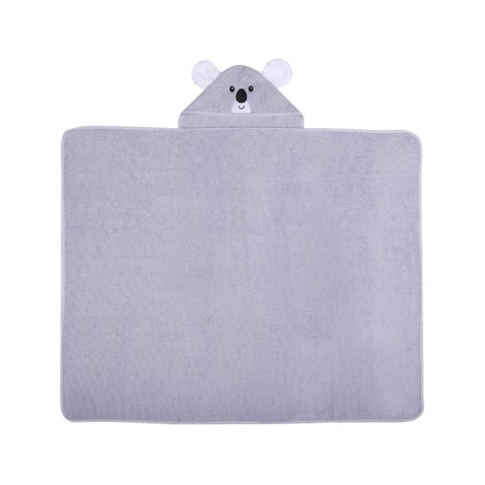 Rankšluostis kūdikiui "Koala" su gobtuvu 100x120cm pilkas