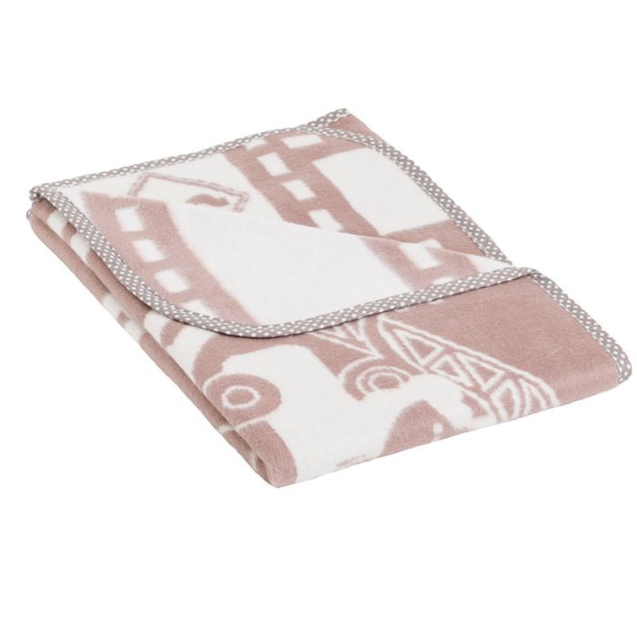 Pledas "Town" 100x75cm iš medvilnės bež.sp.