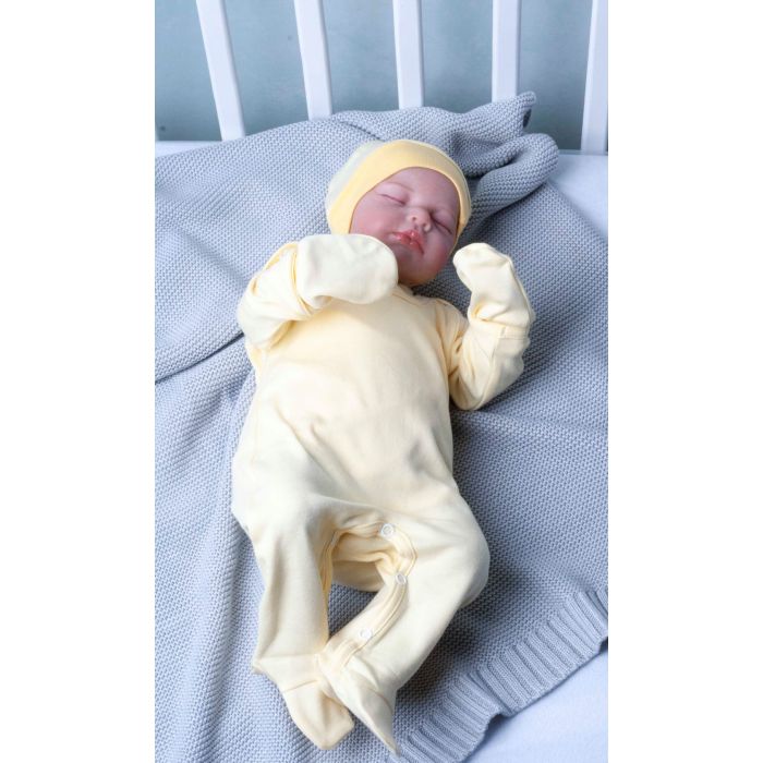 Kūdikio kraitelis - drabužėliai naujagimiui "Blank yellow" 5 dalių