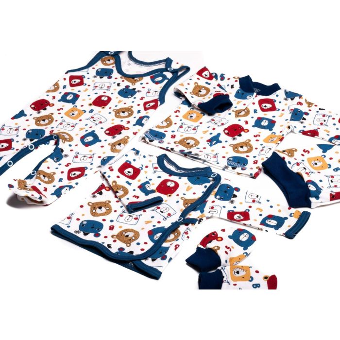 Kūdikio kraitelis - drabužėliai naujagimiui "Teddy navy" 5 dalių  out of stock
