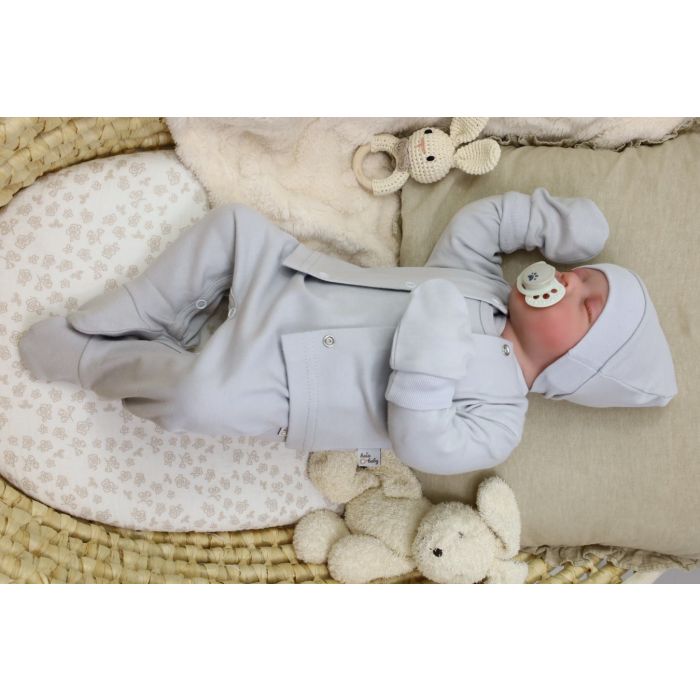 Kūdikio kraitelis - drabužėliai naujagimiui "Blank grey" 5 dalių