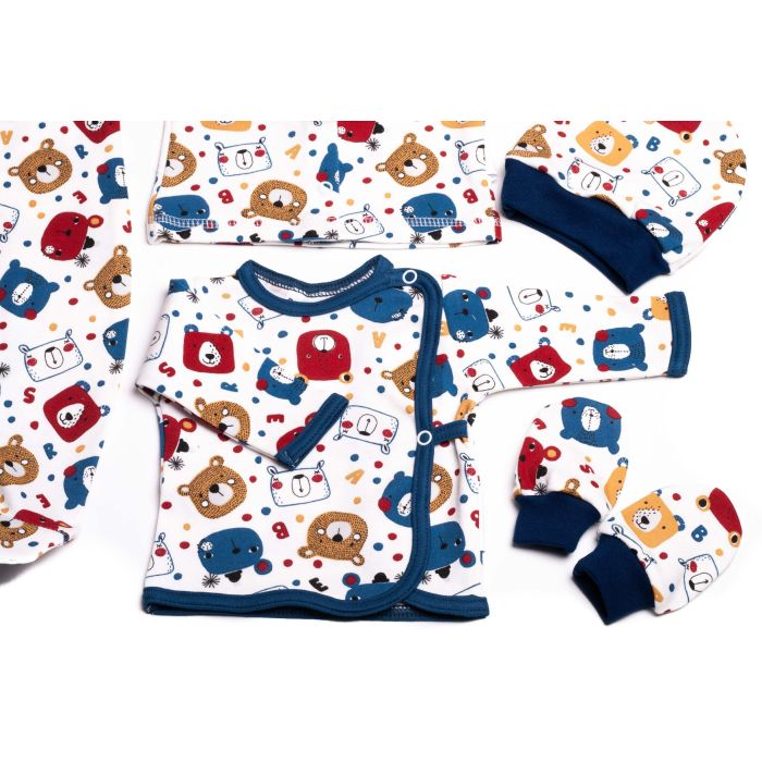 Kūdikio kraitelis - drabužėliai naujagimiui "Teddy navy" 5 dalių  out of stock