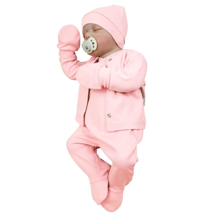 Kūdikio kraitelis - drabužėliai naujagimiui "Blank candy pink" 5 dalių