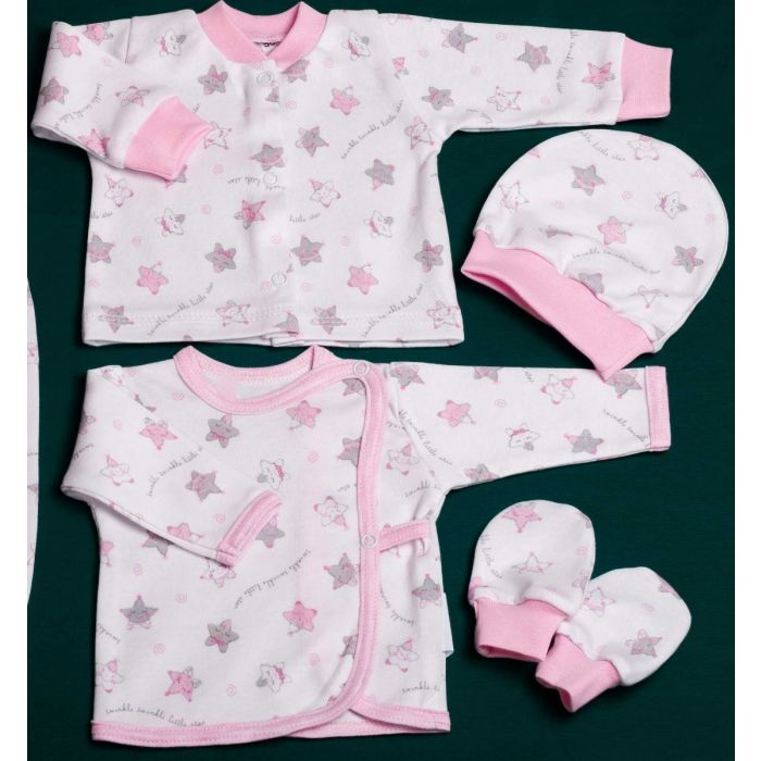Kūdikio kraitelis - drabužėliai naujagimiui "Star" 5 dalių