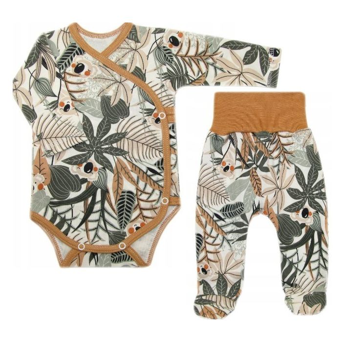 Drabužėliai kūdikiui "Tropics brown" 2 dalių 