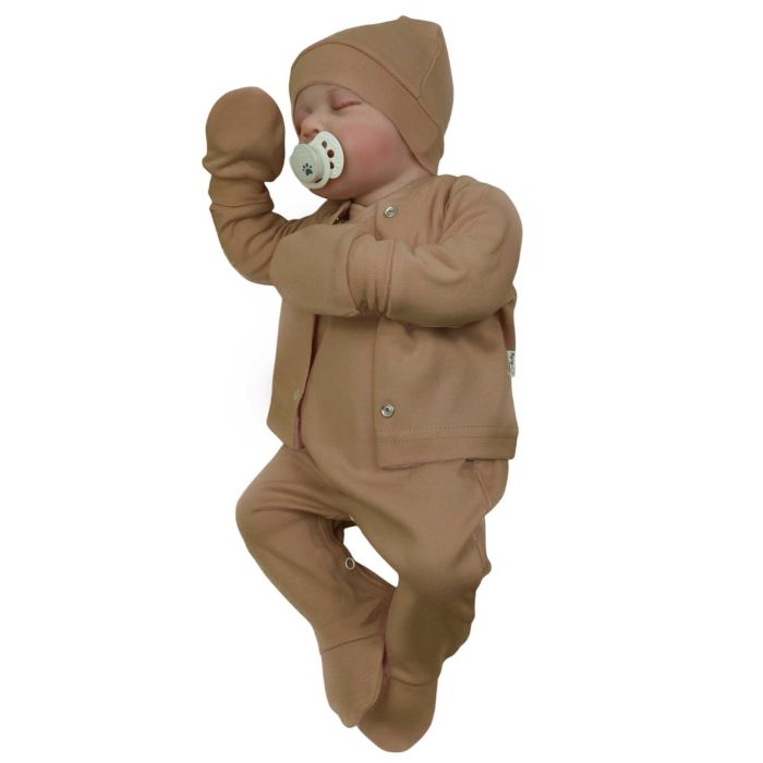 Kūdikio kraitelis - drabužėliai naujagimiui "Blank coffee" 5 dalių