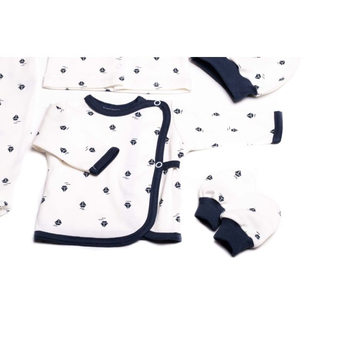 Kūdikio kraitelis - drabužėliai naujagimiui "Marine" 5 dalių 