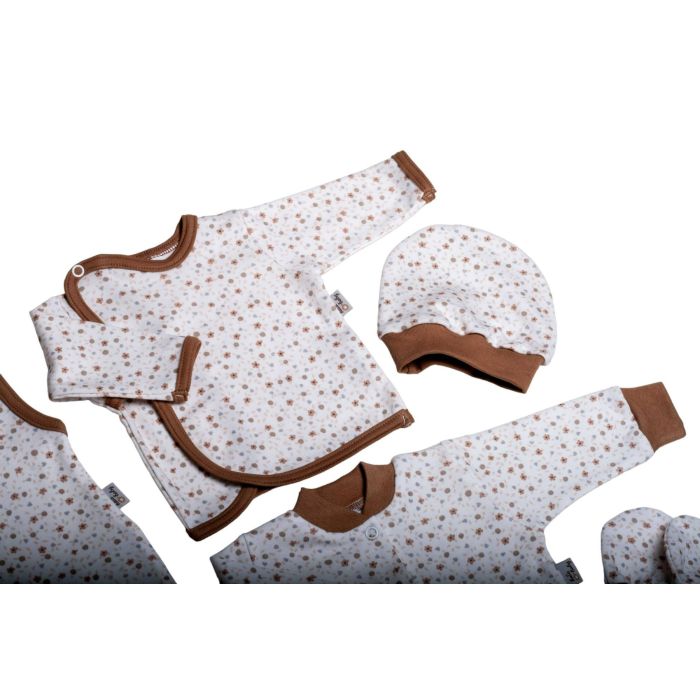 Kūdikio kraitelis - drabužėliai naujagimiui "Floret" 5 dalių 