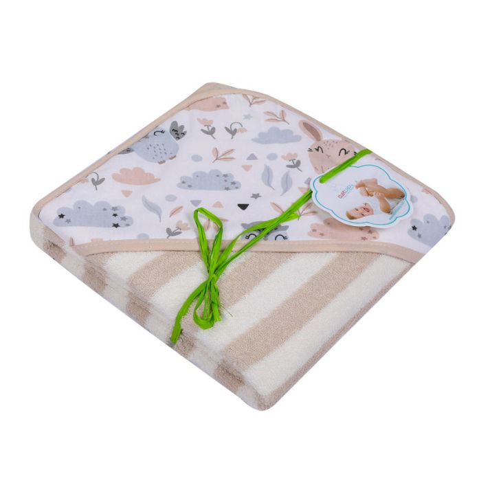 Rankšluostis vaikui su gobtuvu "Stripes" 100x100cm  