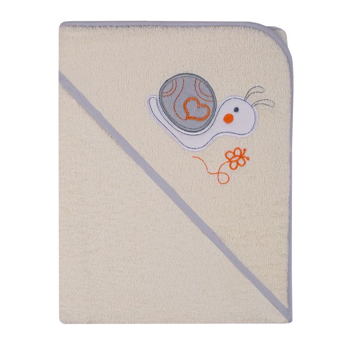 Rankšluostis kūdikiui "Snail" su gobtuvu 100x100cm "termofrotte" bežinės sp.