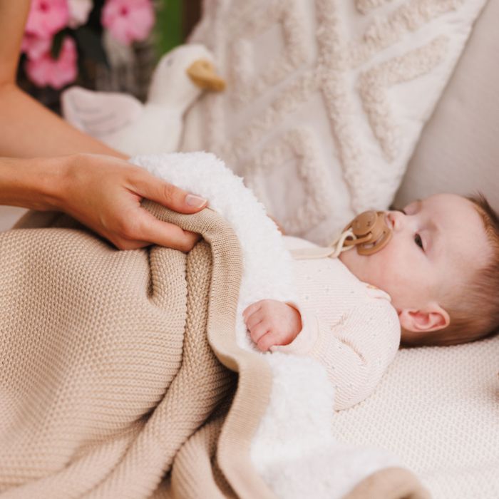 Babyono pledas medvilninis su flisu kreminis 1659/02