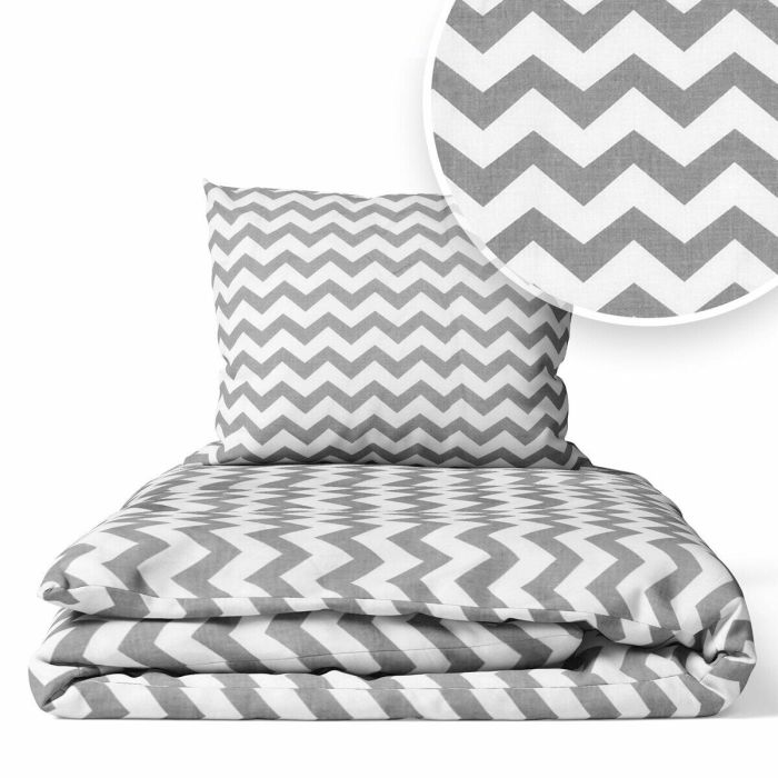 Ankras patalynė 2 d 135/100 40/60 zigzagai pilka