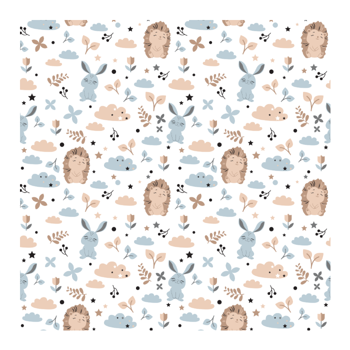 Pledas kūdikiui "Bunny & Hedgehog" 80x90 cm pilkas