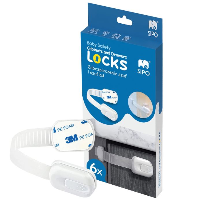 SIPO apsauga reguliuojama stalčiams durelėms 6 vnt SBS-217
