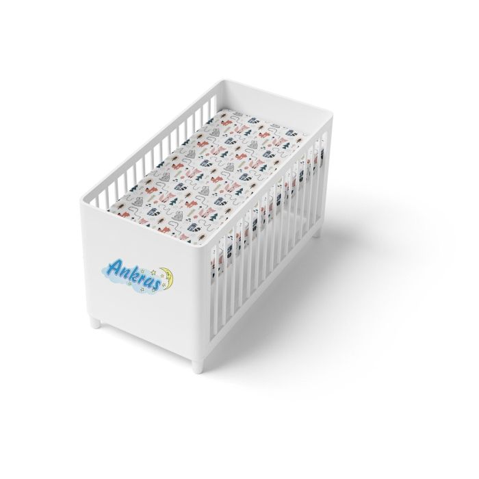 Ankras paklodė  su guma 120x60 lapė takelis