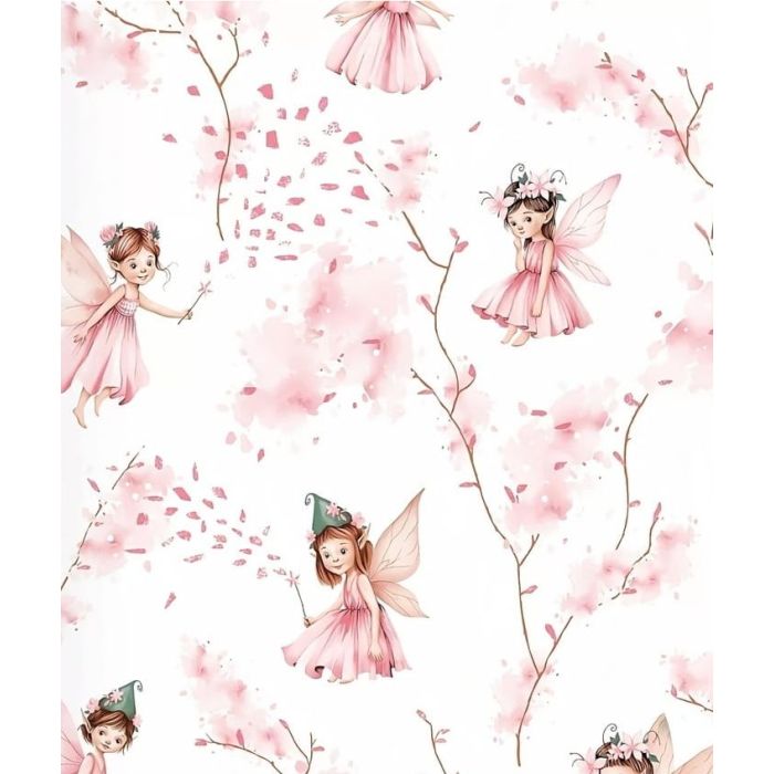 Medvilninė paklodė su guma kūdikiui 50x83 "Pink fairies"