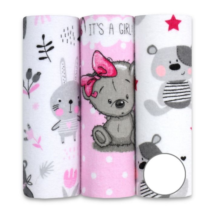 Flanelinių vystyklų rinkinys kūdikiams "Girly set" 