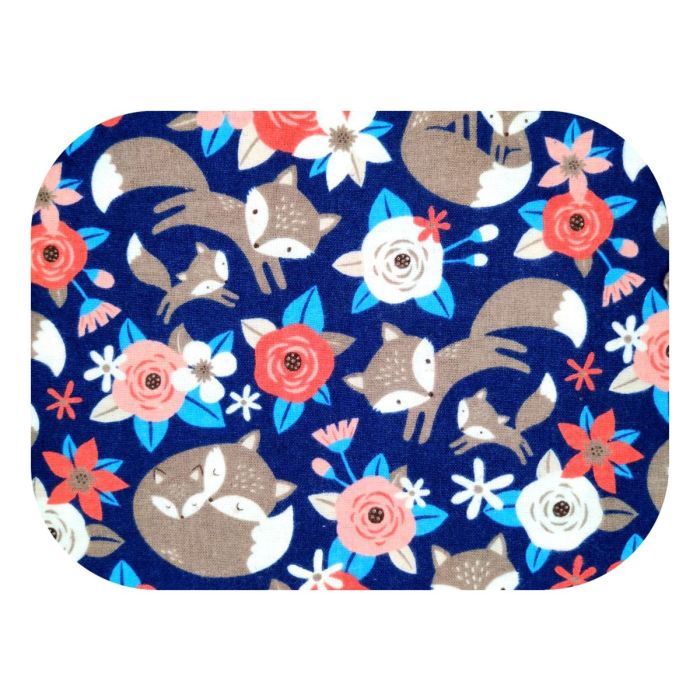 Flanelinis vystyklas kūdikiui "FOX" 70x80cm 1vnt. tamsiai mėlynas