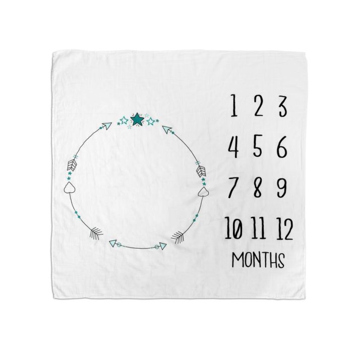 Muslino vystyklas (foto fonas) kūdikiams "Months" 120x120cm