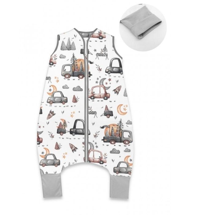 Miegmaišis kūdikiui "On road grey" su kojomis 2-2.5 TOG