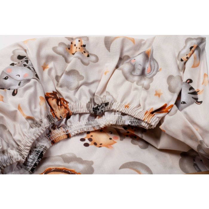 Paklode kūdikiui su guma 60x120 "Keep dreaming beige"- medvilninė