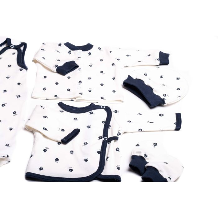 Kūdikio kraitelis - drabužėliai naujagimiui "Marine" 5 dalių 