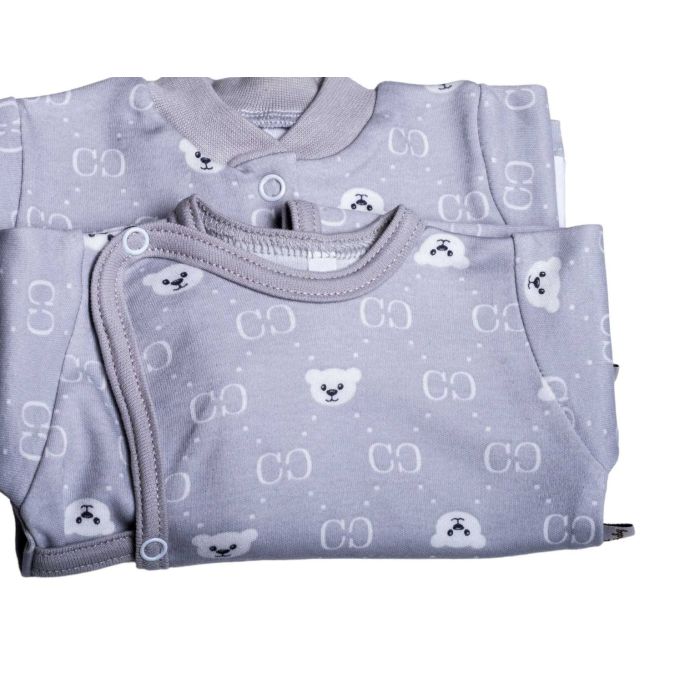 Kūdikio kraitelis - drabužėliai naujagimiui "Bear glamour grey" 5 dalių 