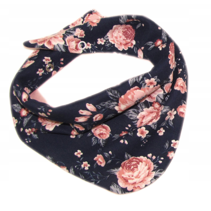 Kepurytė ir kaklaskarė kūdikiui "Love" - Navy flora