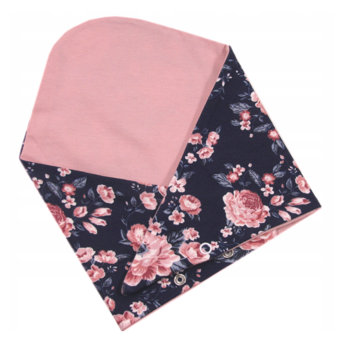 Kepurytė ir kaklaskarė kūdikiui "Love" - Navy flora