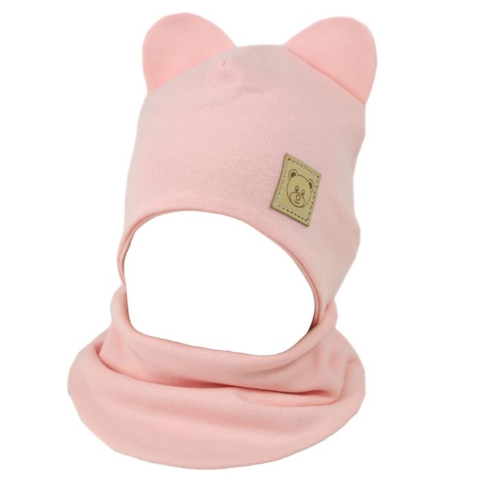 Kepurytė ir kaklaskarė kūdikiui "Candy pink" 
