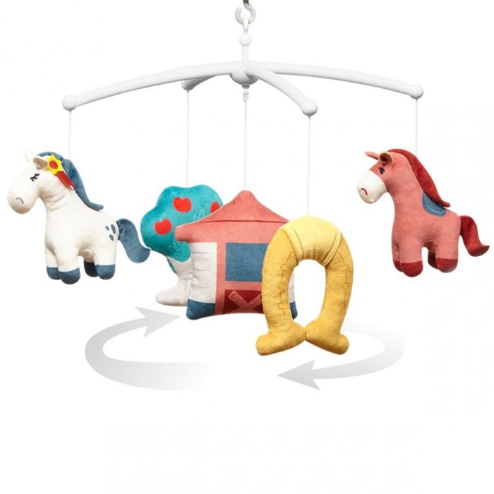 Muzikinė karuselė kūdikiui "MY PONY" su minkštais žaislais