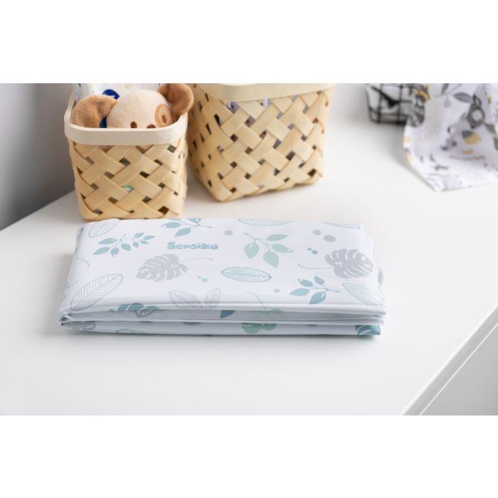 Kėlioninis neperšlampamas daugkartinis paklotas "Flora" 40x58 cm melsvas