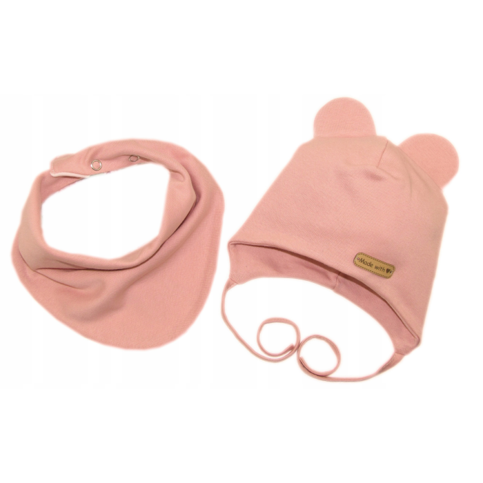 Kepurytė ir kaklaskarė kūdikiui "Love" - Navy flora