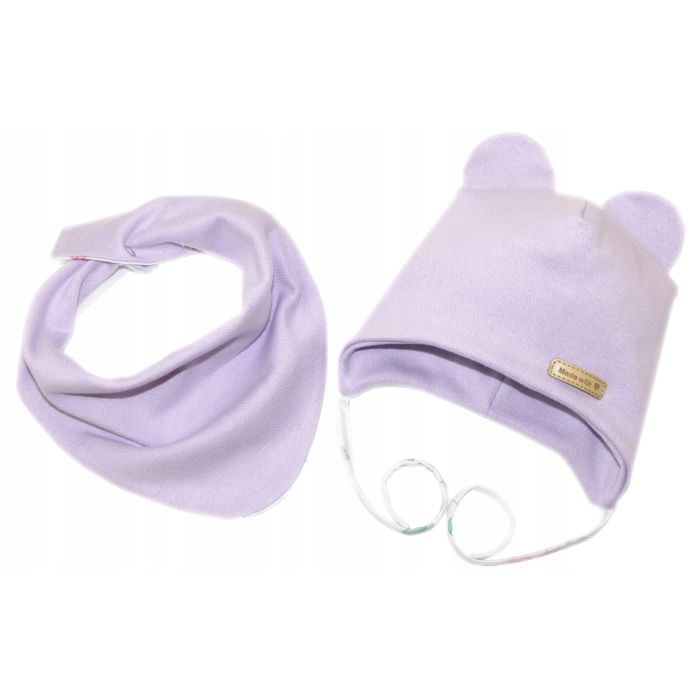 Kepurytė ir kaklaskarė kūdikiui "Love" - Violet