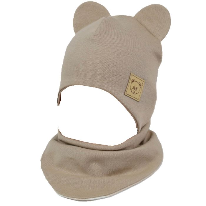 Kepurytė ir kaklaskarė kūdikiui "Galaxy beige" 