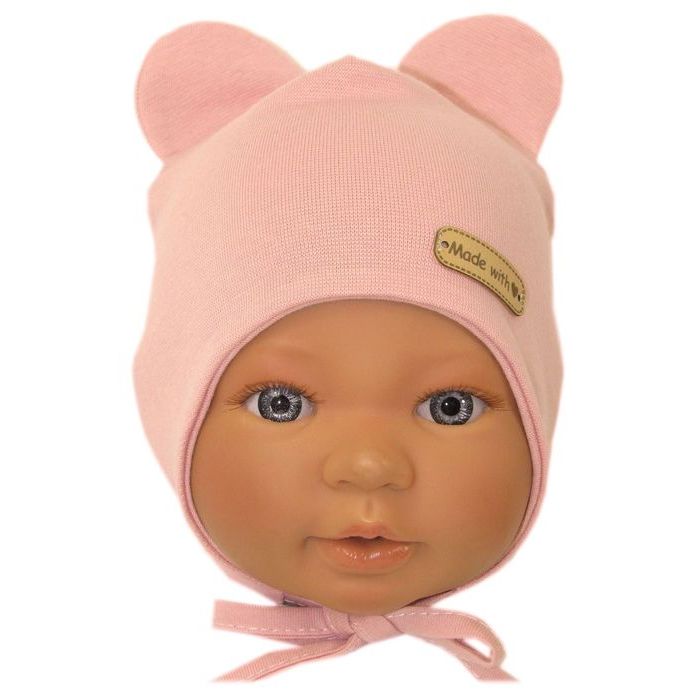 Kepurytė kūdikiui "Love" - Powder pink