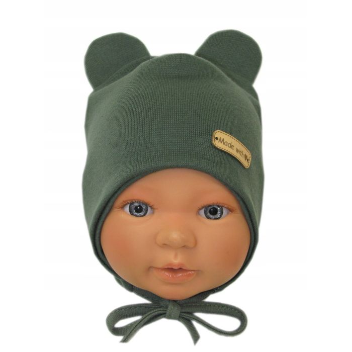 Kepurytė ir kaklaskarė kūdikiui "Love" - KHAKI