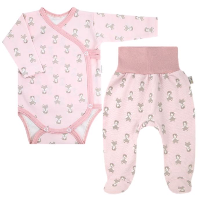 Drabužėliai kūdikiui "Fox pink" 2 dalių 