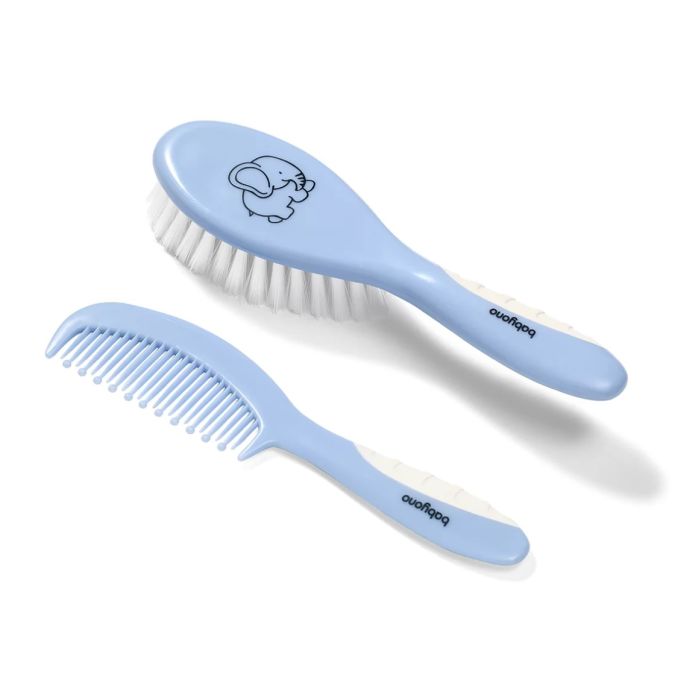 Babyono Šepetys ir šukos kūdikio plaukų priežiūrai "Elephant" melsvas