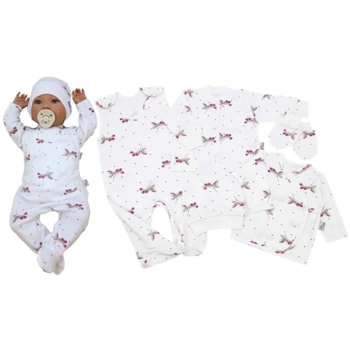 Kūdikio kraitelis - drabužėliai naujagimiui "Berry" 5 dalių 