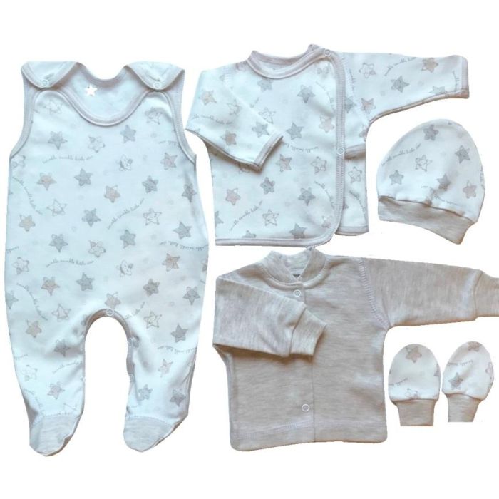 Kūdikio kraitelis - drabužėliai naujagimiui "Star" 5 dalių
