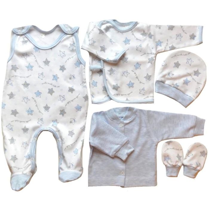 Kūdikio kraitelis - drabužėliai naujagimiui "Star" 5 dalių