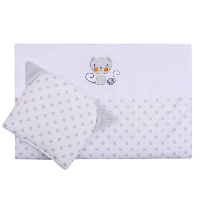 Pledukas kūdikiui "Kitty" su pagalve, baltas