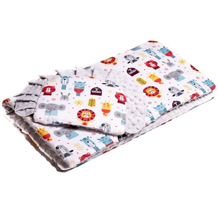 Pledukas kūdikiui "Zoo" su pagalve, pilkas 